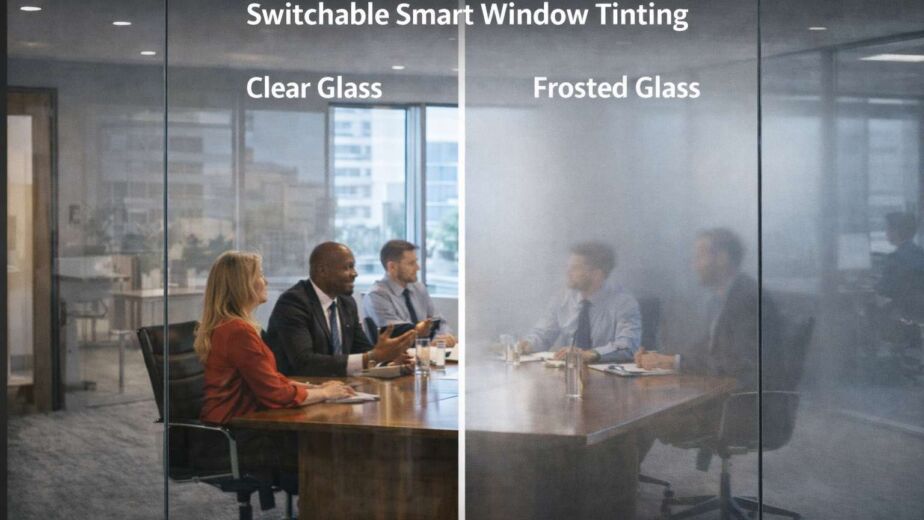 conference room smart glass clear frosted comparison